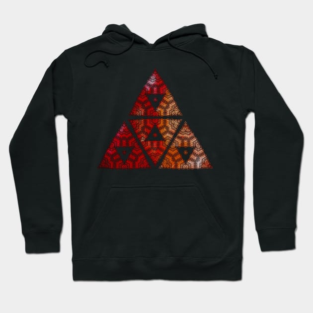 Red triangle gradient Hoodie by Geomhectic